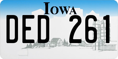 IA license plate DED261