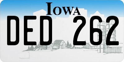 IA license plate DED262