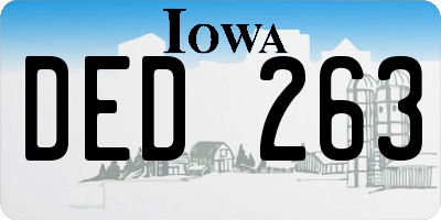 IA license plate DED263