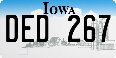 IA license plate DED267
