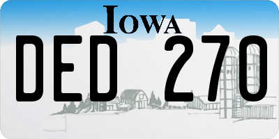 IA license plate DED270