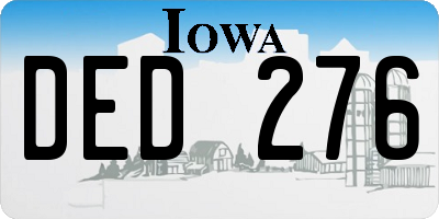 IA license plate DED276