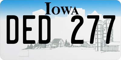 IA license plate DED277