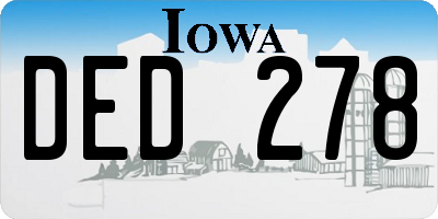 IA license plate DED278