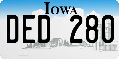 IA license plate DED280