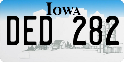 IA license plate DED282