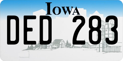 IA license plate DED283