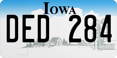 IA license plate DED284