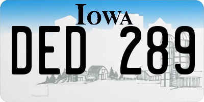 IA license plate DED289