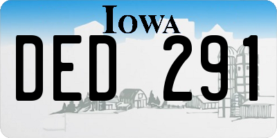 IA license plate DED291