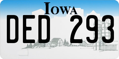 IA license plate DED293