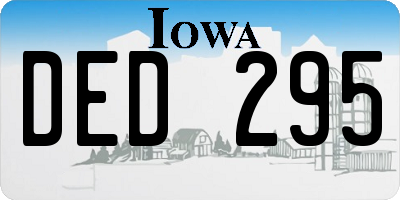 IA license plate DED295