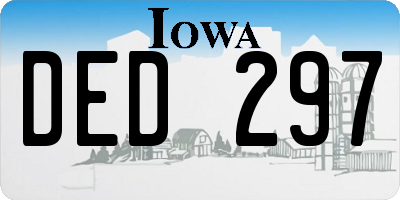 IA license plate DED297