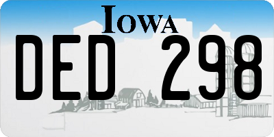 IA license plate DED298