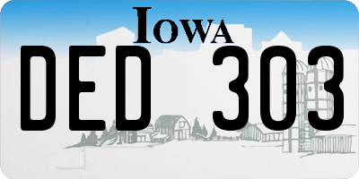 IA license plate DED303