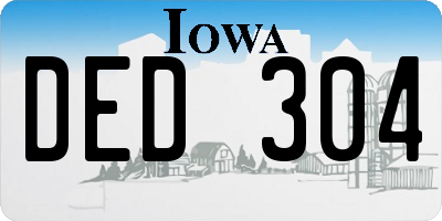 IA license plate DED304