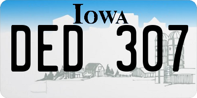 IA license plate DED307