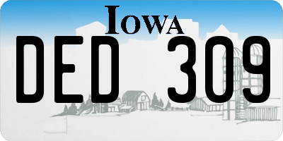 IA license plate DED309