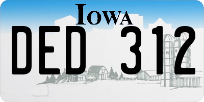 IA license plate DED312