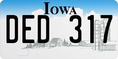 IA license plate DED317
