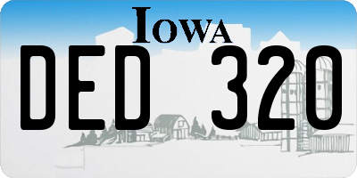 IA license plate DED320