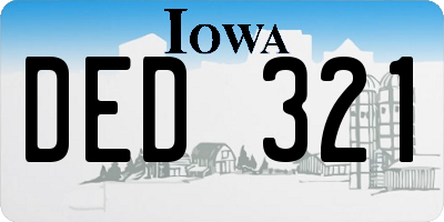IA license plate DED321