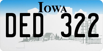 IA license plate DED322