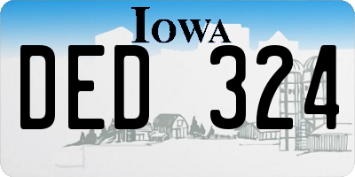 IA license plate DED324