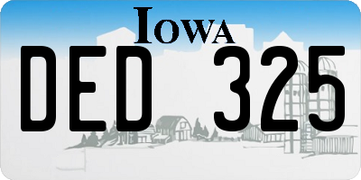 IA license plate DED325