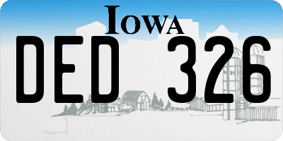IA license plate DED326
