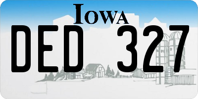 IA license plate DED327