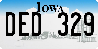 IA license plate DED329