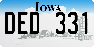 IA license plate DED331