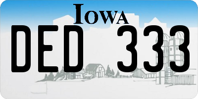 IA license plate DED333