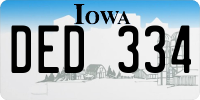 IA license plate DED334