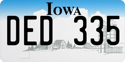 IA license plate DED335