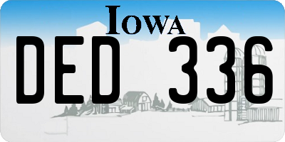 IA license plate DED336