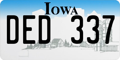 IA license plate DED337