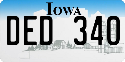 IA license plate DED340