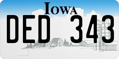 IA license plate DED343