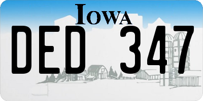 IA license plate DED347