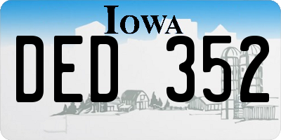 IA license plate DED352