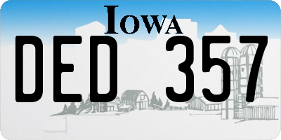 IA license plate DED357