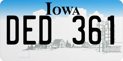 IA license plate DED361