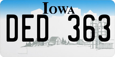 IA license plate DED363