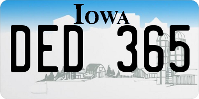 IA license plate DED365
