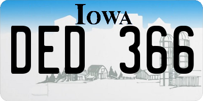 IA license plate DED366