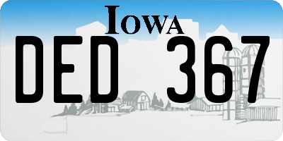 IA license plate DED367