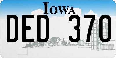 IA license plate DED370