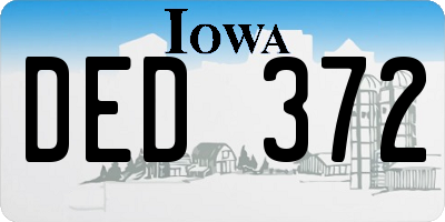 IA license plate DED372